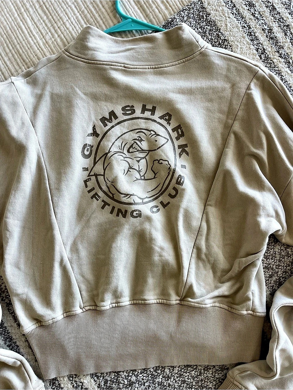 Gymshark Lifting Club Mock Neck Cropped Sweatshirt Beige